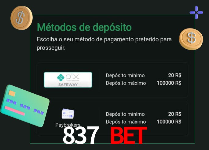 O cassino 837 bet oferece uma grande variedade de métodos de pagamento